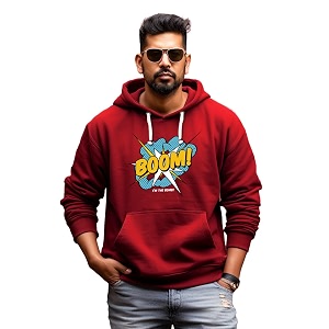 Fflirtygo Mens Printed Hoodie for Man