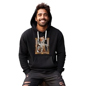 Fflirtygo Mens Printed Hoodie for Man