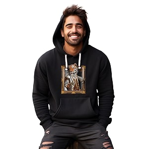 Fflirtygo Mens Printed Hoodie for Man