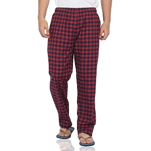 fflirtygo mens super combed cotton checkered checkmate pyjama 100 cotton export quality fabric red and navy check pyjama for men mens leisure wear night wear pajama