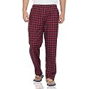 Fflirtygo Mens Super Combed Cotton Checkered Checkmate Pyjama, 100% Cotton Export Quality Fabric, Red and Navy Check Pyjama for Men, Men�s Leisure Wear, Night Wear Pajama
