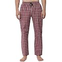 Fflirtygo Mens Super Combed Cotton Checkered Checkmate Pyjama, 100% Cotton Export Quality Fabric, Red and Navy Check Pyjama for Men, Men�s Leisure Wear, Night Wear Pajama