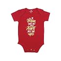 Fflirtygo If Mom Says No My Aunt Will Say Yes Printed Romper Baby Wear Cotton Jumpsuit/Body Suit Red Color for Boys and Girls