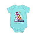 Fflirtygo Monthly Birthday Special Unisex Baby Romper Half Sleeve Envelope Neck 5 Month Old(3-6 Months, Light Blue)