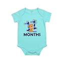 Fflirtygo Monthly Birthday Special Unisex Baby Romper Half Sleeve Envelope Neck 11 Month Old(9-12 Months, Light Blue)