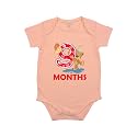 Fflirtygo Monthly Birthday Special Unisex Baby Romper Half Sleeve Envelope Neck 9 Month Old(9-12 Months, Peach)
