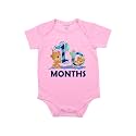 Fflirtygo Monthly Birthday Special Unisex Baby Romper Half Sleeve Envelope Neck 10 Month Old(9-12 Months, Pink)