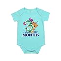 Fflirtygo Monthly Birthday Special Unisex Baby Romper Half Sleeve Envelope Neck 3 Month Old(3-6 Months, Light Blue)