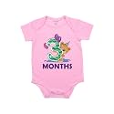 Fflirtygo Monthly Birthday Special Unisex Baby Romper Half Sleeve Envelope Neck 3 Month Old(3-6 Months, Pink)