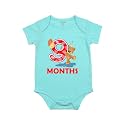 Fflirtygo Monthly Birthday Special Unisex Baby Romper Half Sleeve Envelope Neck 9 Month Old(9-12 Months, Light Blue)