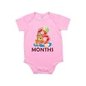 Fflirtygo Monthly Birthday Special Unisex Baby Romper Half Sleeve Envelope Neck 8 Month Old(6-9 Months, Pink)
