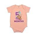 Fflirtygo Monthly Birthday Special Unisex Baby Romper Half Sleeve Envelope Neck 5 Month Old(3-6 Months, Peach)