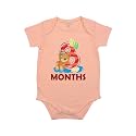Fflirtygo Monthly Birthday Special Unisex Baby Romper Half Sleeve Envelope Neck 8 Month Old(6-9 Months, Peach)