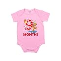 Fflirtygo Monthly Birthday Special Unisex Baby Romper Half Sleeve Envelope Neck 9 Month Old(9-12 Months, Pink)