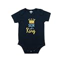 Fflirtygo Son of King Printed Romper Baby Wear Cotton Jumpsuit/Body Suit Navy Blue Color for Boys and Girls