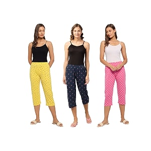 Fflirtygo Womens Cotton Capri for Women Three