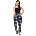 Fflirtygo Women's Cotton Pyjama Bottom, Cotton Export Quality Fabric, Checkered Pyjama for Women, Women�s Leisure Wear, Night Pajama