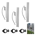 FFN Swooper Flutter Flag Hardware-Three 4 Piece Pole Kits with Ground Spikes