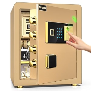 safe locker with smart touch screen biometric fingerprint security safe box 2 cubic  45 litres cabinet security safe box for home office cash jewelry documents battery required