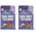 FGO Organic Earl Grey Black Tea, 100 Count, Eco-Conscious Tea Bags, Resealable Bag, Packaging May Vary (Pack of 2)
