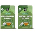FGO Organic Japanese Matcha + Green Tea, 100 Count, Eco-Conscious Tea Bags, Resealable Bag, Packaging May Vary (Pack of 2)