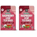 FGO Organic Red Raspberry Leaf Tea Bags, 100 Eco-Conscious Tea Bags, Caffeine Free, Imported from Germany, Reseable Bag, Packaging May Vary (Pack of 2)
