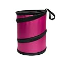 FH Group Automotive Waterproof Portable Collapsible Small Trash Can Garbage Container fits Most Cars,Polyethylene, SUVs, and Trucks Pink