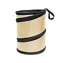 FH Group Automotive Waterproof Portable Collapsible Small Trash Can Garbage Container fits Most Cars,Waterproof,Polyethylene, SUVs, and Trucks Beige