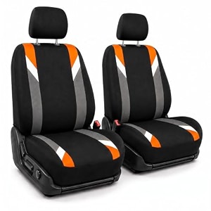 fh group fb033orange102 bucket seat cover modernistic airbag compatible set of 2 orange