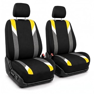 fh group fb033yellow102 bucket seat cover modernistic airbag compatible set of 2 yellow