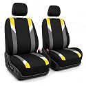 FH Group FB033YELLOW102 Bucket Seat Cover (Modernistic Airbag Compatible (Set of 2) Yellow)