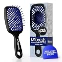 FHI Heat UNbrush Detangling Brush for Pain-Free Brushing on All Wet or Dry Hair Types — Durable DuoFlex Anti-Static Bristles, Lightweight Handle, Vented Hair Brush, Galaxy Blue