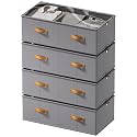 FHSQX Under Bed Storage Bins,Light Gray, 31.5x15.8x10 inch, 4 Pack