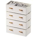 FHSQX Under Bed Storage Bins, White, 31.5x15.8x10 inch, 4 Pack