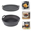 FiABLE Premium Silicone Air Fryer Liner | 1 Piece Dual-Mode Collapsible 8.5 inch Airfryer Mould for Large Airfryers - Heat Resistant, FDA Certified - 1 Airfryer Liner