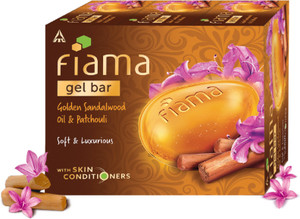 fiama golden sandalwood oil  patchouli soap gel bathing bar for moisturised soft skin 3 x 125 g
