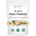 Fiber Powder 3 in 1 Blend 1 lb - Unflavored Fiber Supplement with Psyllium Husk, Inulin &amp; Acacia – Supports Microbiome &amp; Satiety