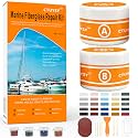 Fiberglass Boat Repair Kit,Marine Fiberglass Repair Kit for Boat Hull (Color Match),Epoxy Filler for Boats,Gel Coat Repair Kit for Boats, Boat Accessories for Fix Holes Chips Pit Cracks