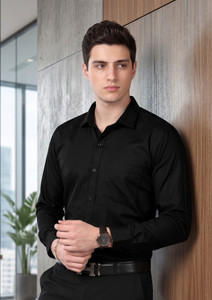 FIBERMILL Men Solid Formal Black Shirt