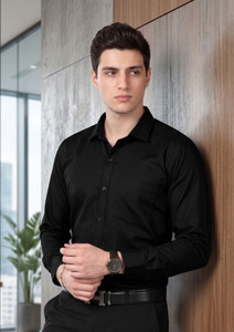 FIBERMILL Men Solid Formal Black Shirt