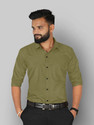 FIBERMILL Men Solid Formal Green Shirt
