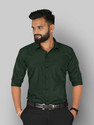 FIBERMILL Men Solid Formal Dark Green Shirt