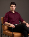 FIBERMILL Men Slim Fit Solid Spread Collar