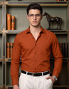 FIBERMILL Men Solid Formal Orange Shirt