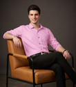 FIBERMILL Men Solid Formal Pink Shirt