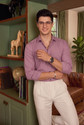 FIBERMILL Men Solid Formal Pink Shirt