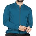 FIBREZA Men Solid Polyester Sports Jacket Long Sleeves Full Zip with Pocket Gym, Running &amp; Travel Upper Wear
