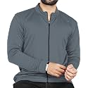 FIBREZA Men Solid Polyester Sports Jacket Long Sleeves Full Zip with Pocket Gym, Running &amp; Travel Upper Wear