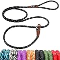 Fida Durable Slip Lead Dog Leash, 6 FT x 3/8" Dog Training Leash, Black