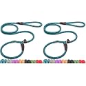 Fida Durable Slip Lead Dog Leash, 6 FT x 1/2" Heavy Duty Loop Comfortable Strong Rope Lead for Large, Medium Dogs, No Pull Pet Training with Highly Reflective, Blue (Pack of 2)